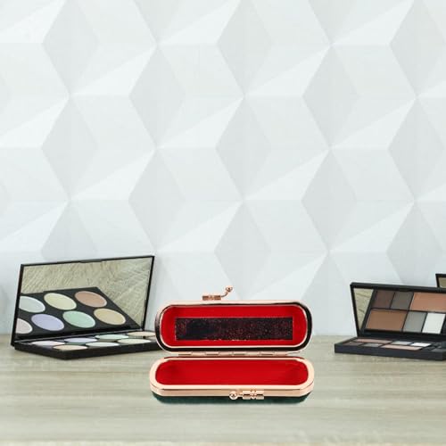 Cabilock Vintage Lipstick Box with Mirror Elegant Makeup Holder for Lipstick Lip Balm & Essential Oils Compact Travel Cosmetic Case