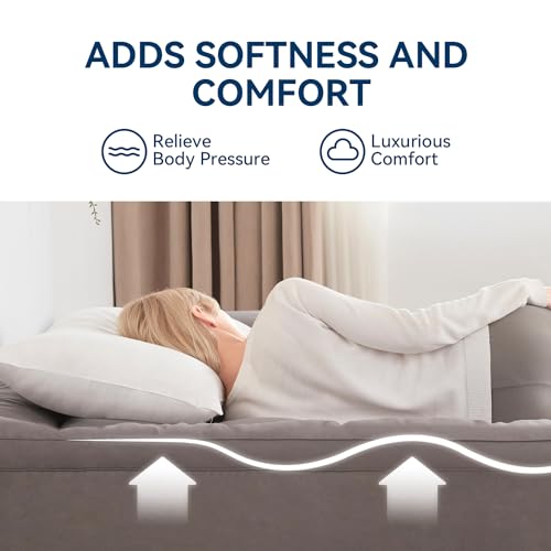 Dark Gray Twin XL Memory Foam Mattress Topper 4 Inch Dual Layer Cooling Support