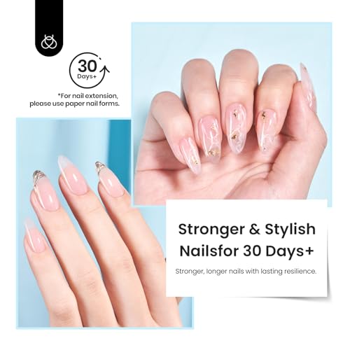 Beetles Builder Gel for Nails 0.51 OZ 7 in 1 Strengthener Gel for Weak & Thin Nails Building Apex Nail Extension for Beginner DIY Salon at Home for Women