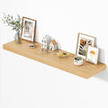 Floating Wall Shelves - 55-Inch Oak Deep Shelves for Living Room & Bedroom - Set of 1