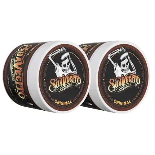 Suavecito Pomade For Men - Medium Hold Shine Water Based oz Pack Wax Like Flake All Day Hair Free Gel Hairstyles Easy To Wash Out
