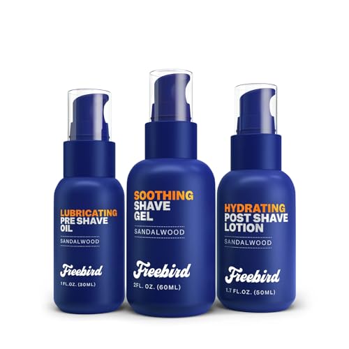 Pre-Shave Oil & Shave Gel Bundle for Sensitive Skin - Sandalwood Scent