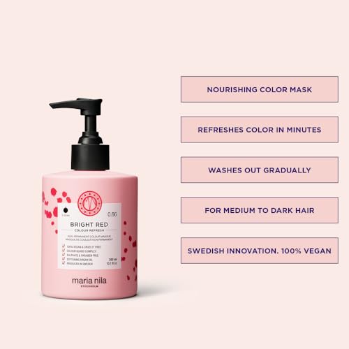 Maria Nila Color Refresh Bright Red Hair Mask 300ml - Vivid Red Tones