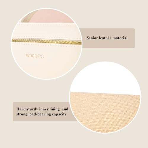 Luxury White Hard Makeup Box with Mirror - Portable Leather Cosmetic Case MIX-2