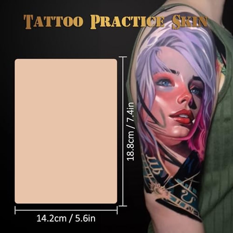 10Pcs Double Sides Thick Fake Skin Tattoo - 86 in Soft Practice Skin for Beginners and Experienced Tattoo Artists