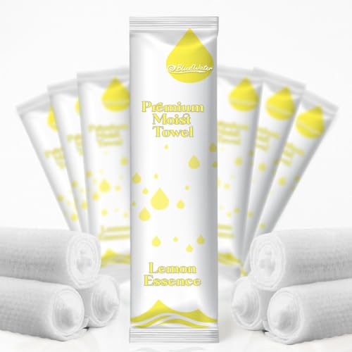 Lemon Scented Individually-Wrapped Towelettes - 50-Pack, 12x12in, Single-Use