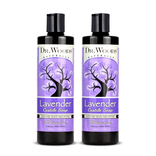 Lavender Liquid Castile Soap - 16 Fl Oz, Pack of 2 - Gentle, Organic & Moisturizing
