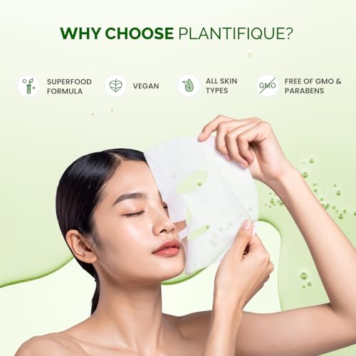 PLANTIFIQUE Facial Sheet Mask Chill Cica 5 Pack ? Calming & Soothing Face Mask Sheets with Centella & Niacinamide ? Korean Skincare for Skin Comfort and Even Texture