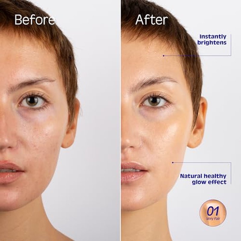 Hydrating Tinted Serum - Lightweight Face Foundation with Hyaluronic Acid & Prickly Pear - Buildable Coverage - Dry Skin - Vegan Friendly & Cruelty-Free - Shade 01 Very Fair - 1 fl oz