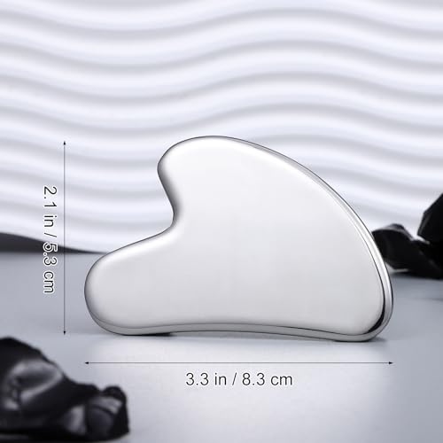 rosenice Gua Sha Facial Tools Guasha Tool Gua Sha Jade Stone for Face Skincare Facial Body Acupuncture Relieve Muscle Tensions Reduce Puffiness Festive Present (Metallic)