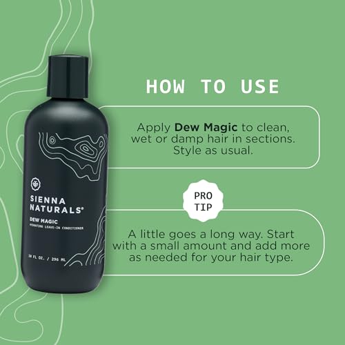 Sienna Naturals Dew Magic Leave-In Conditioner Vegan 11oz - Hydrating Hair Moisturizer