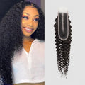 2x6 Curly Lace Closure 12 Inch HD Transparent Swiss Lace Human Hair Pre-Plucked