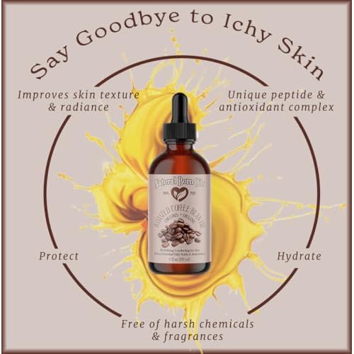 Natural Born Oils Roasted Coffee Bean Oil, 8oz, Organic, Cold-Pressed, Vitamin-Rich, Skin Radiance Enhancer, Hair Conditioner