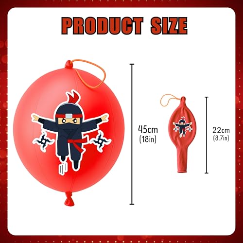 72 PCS Ninja Party Favors ? 48 Pre-Cut Temporary Tattoos & 24 Ninja Punch Balloons Themed Birthday Party Decorations Supplies Favors Gifts, Goodie Bag Fillers, Classroom Rewards