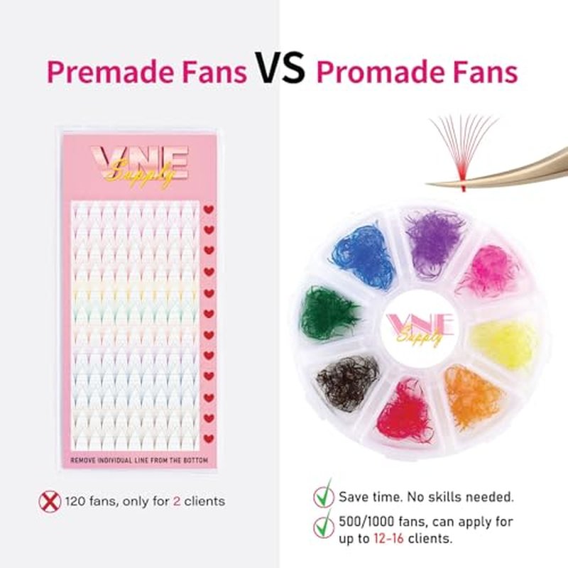1000 pcs Mixed colorful lash extensions | premade volume lash extensions | premade mega volume fans | colored lash extension | russian volume eyelash extensions. 6D and 8D