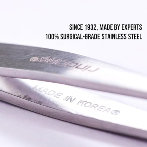 Aqua Blue Premium Hand-Made Round Tip Facial Hair Tweezers for Women Safety