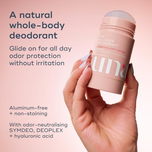 Luna Daily All Over Deodorant Stick - Soft Cotton, Aluminum-Free, 2.4 Oz