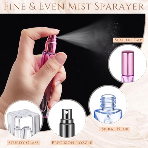 40 Pcs 10ml Glass Perfume Atomizers Set - Leakproof Travel Refillable Bottles, Fresh Color Variations