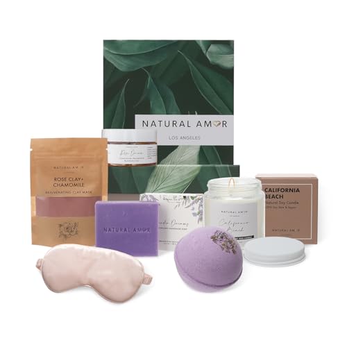Serenity 6pcs Handmade Bath & Body Gift Set - Natural Soap, Bath Bomb, Mask, Candle for Women