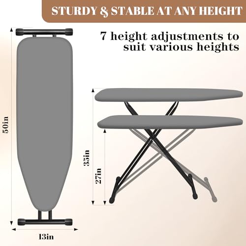 RIZTAIK Gray Space-Saving Compact Ironing Board 13 x 43 Inches