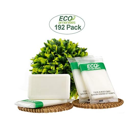 ECO amenities Travel Size Bar Soap Kit - Soap Bulk & Travel Shampoo Conditioner - Bulk Toiletries & Gift Sets - Individually Wrapped Mini Toiletries - 384 Pieces (192 Hair Cleanser + 192 Hair Wash)