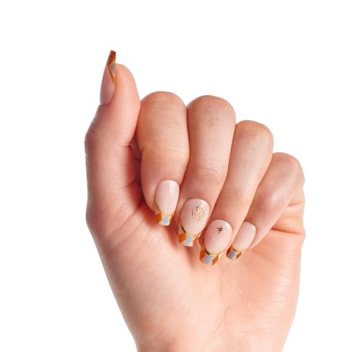 WICKED X imPRESS Press On Nails, ¡®Jolly Old Shiz¡¯, Multicolor, Medium Coffin, New Improved Adhesive, Up To 10 Day Hold, Includes 30 Fake Nails, 1 Prep Pad, 1 Manicure Stick, 1 Mini File