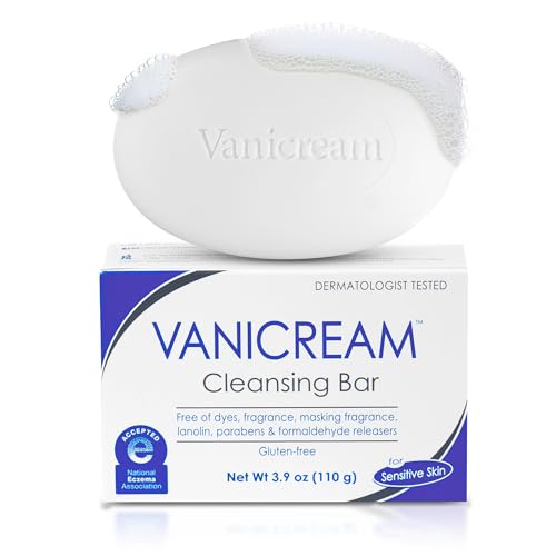 Vanicream Gentle Cleansing Bar for Sensitive Skin, 12-Pack - Fragrance-Free, Non-Irritating