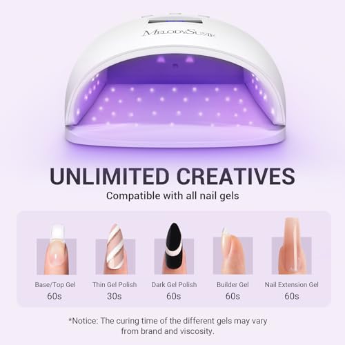 MelodySusie Professional UV LED Nail Lamp, P-Plus30I High Efficient Nail Dryer with 3 Timers & Detachable Base Cures All Hard Gels, Especially Rhinestone Glue, Solid & Liner Gel Polishes