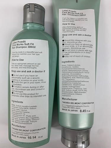 Lebel Proedit Care Works Hair Shampoo & Treatment Set - Soft Fit, 300ml & 250ml