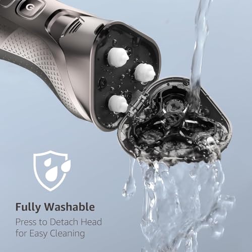 Cordless Electric Razor for Men 3-in-1 Shaver Waterproof Trimmer - Silver