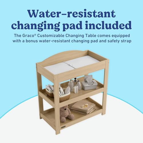 Graco Baby Changing Table with Storage and Water-Resistant Pad - Driftwood