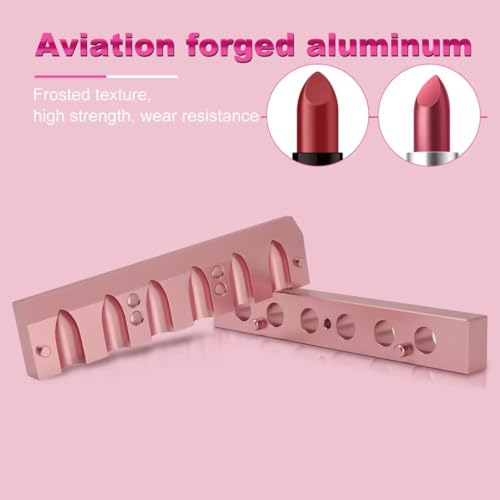 Lipstick Mold, Ymiko 12.1 Dual Uses Lipstick Maker, Lip Balm Making Kit, 6 Cavity Maker, for Making Single Color, Rose Gold Aluminum Alloy