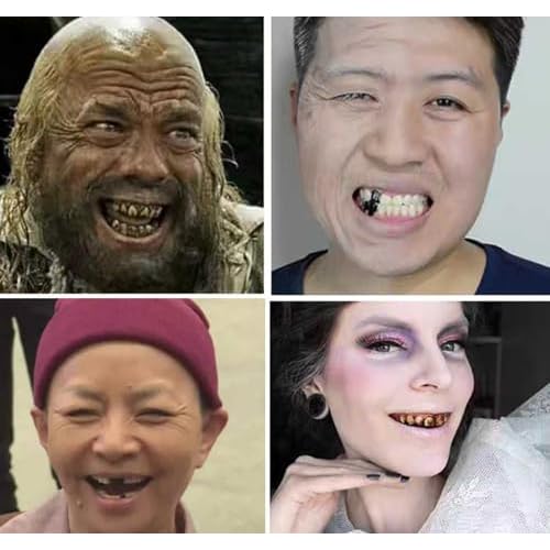 Go Ho Makeup Tooth SFX Black Paint,Temporary Black Teeth Paint,Safe,Quick Dry&Realistic,Perfect for Cosplay,Theater,Halloween Clown Skeleton Zombie Vampire Costume Makeup,5 ml
