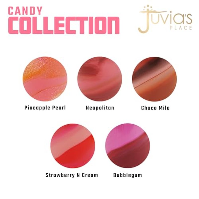 Juvia's Place Candy Shop Lip Gloss: Bubblegum - High-Shine Plumper for a Hydrating & Non-Sticky Glossy Pout, For a Moisturizing and Long-Lasting Creamy Plump & Nourished richly Glow