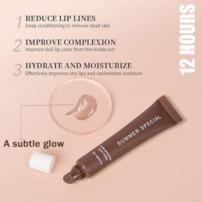 4 Pcs Summer Special Lip Butter Balm, Special Lip Balm, With Natural Ingredients of Shea Butter & Olive Butter, Long-Lasting Hydrating Non-Sticky Lip Balm, Soothes And Softens Dry Lips