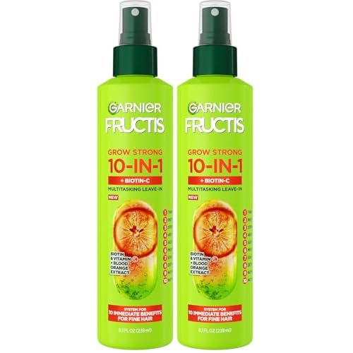 Garnier Fructis Grow Strong Thickening 10-in-1 Spray,Biotin-C,8.1 Fl Oz,(Packaging May Vary),(Pack of 2)