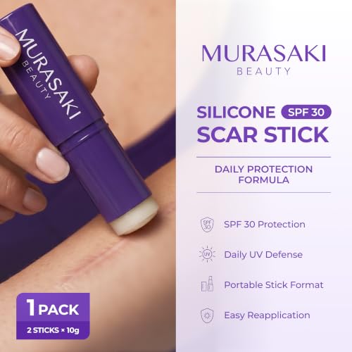 Purple Silicone Scar Stick SPF 30 with Vitamin E & Botanicals - 10g x 1 Pack