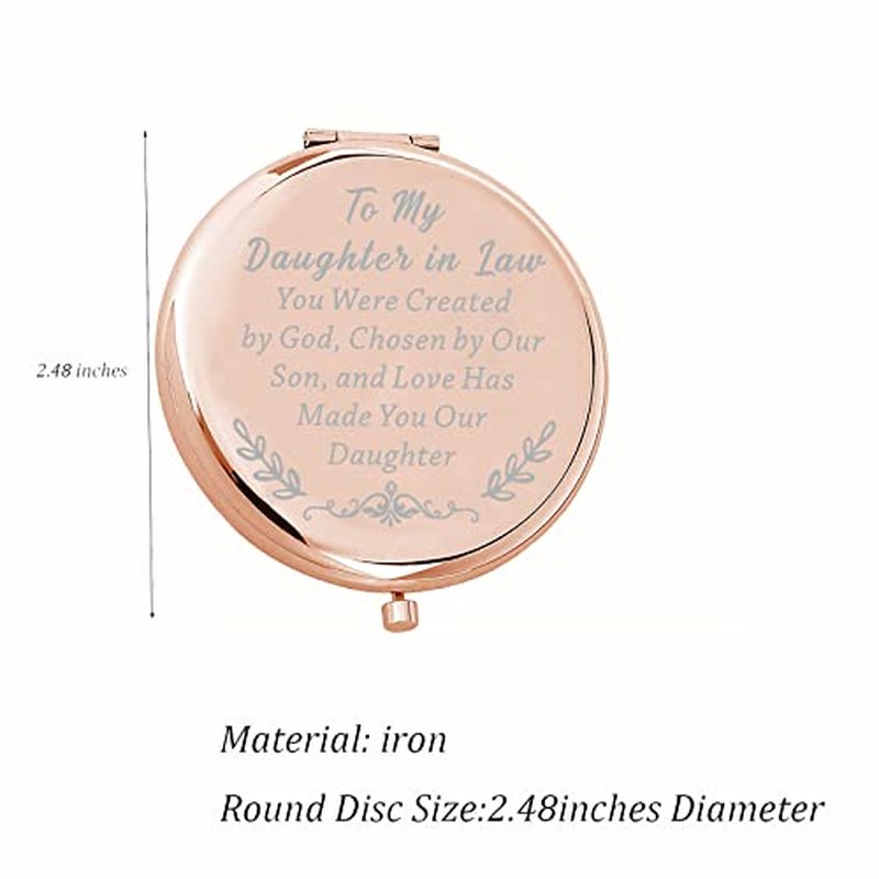 FEELMEM to My Daughter in Law Compact Mirror Bridal Shower Makeup Mirror Future Daughter in Law Gifts from Mother in Law