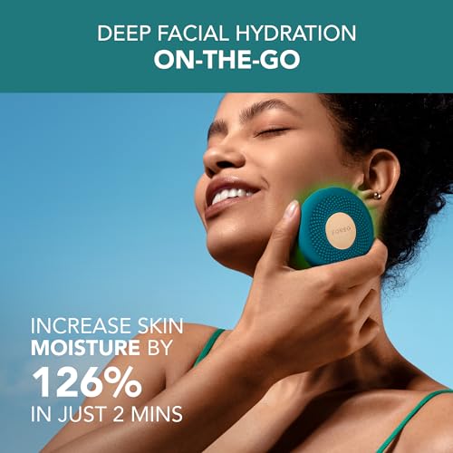 FOREO UFO 3 go Travel-friendly Face Mask Skincare Device - Face Moisturiser - Anti-Aging - Red Light - Warming - Facial Massage - Compact - App-connected - Evergreen