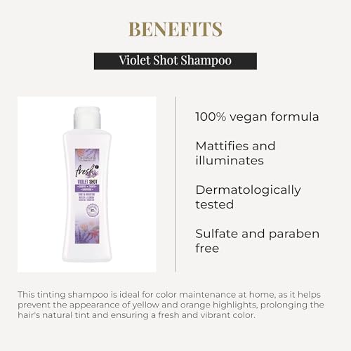 SALERM - Purple Shampoo for Blonde, Gray, Highlighted, or Bleached Hair - Biokera Fresh Violet - 300 ml - Violet Shampoo - Tones and Brightens - Maintains Color - Sulfate-Free and Paraben-Free