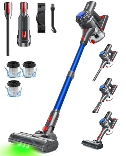 Cordless Stick Vacuum Cleaner 500W 45KPa Blue - Powerful Home Cleaning