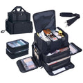 Large Makeup Bag with 2 Removable Case Multifunctional Cosmetic Bag Double Layer Travel Toiletry Organizer,Black