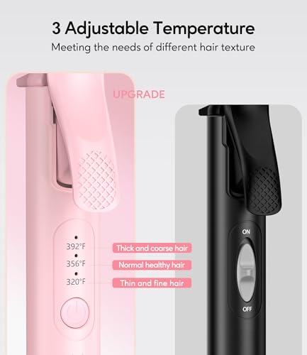 Mini Travel Curling Iron 3/4 Inch Dual Voltage Ceramic Hair Curler with Adjustable Temp