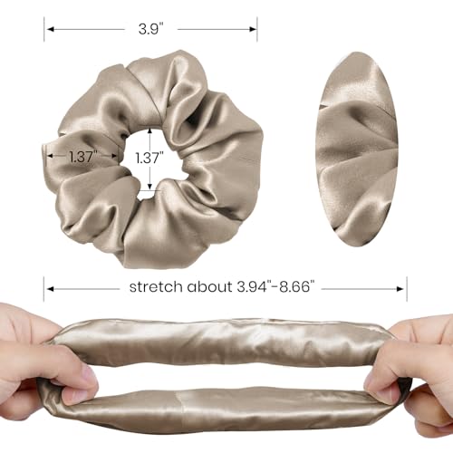 LILYSILK Mulberry Silk Scrunchies 5-Pack Random Color Hair Ties for Frizz & Breakage Prevention