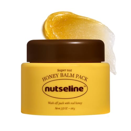 Nutseline Honey Face Mask with Glycerin & Sea Buckthorn Oil - 3.52 oz Wash-Off Warm Mask for Dry Skin