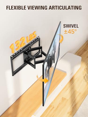 Mounting Dream Sliding Full Motion TV Wall Mount for 42-86 Inch TVs, Max 132lbs, Includes Sliding & Tilt Features