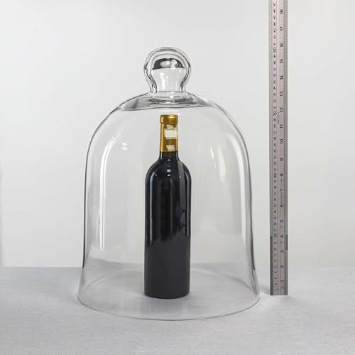Glass Bell Dome Cloche - Hand-Blown Crystal Cover for Display & Decor - H16 W12 Variation