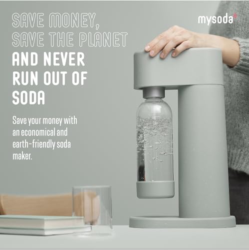 Mysoda Woody Carbonated Water Maker Sage Green - 1L Bottle, Eco-Friendly & Noise-Free