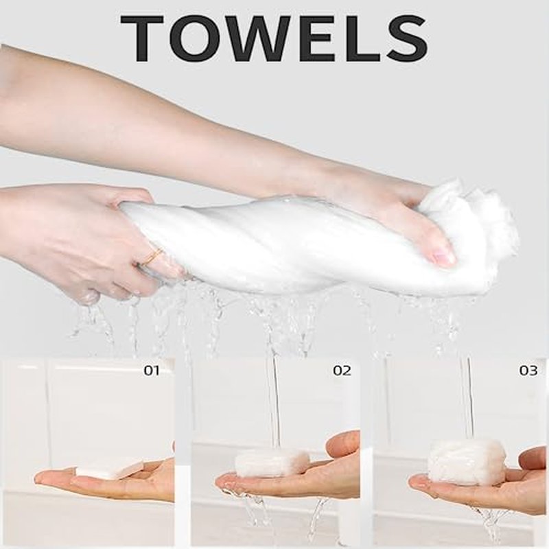 AS1 SA2 AO3 Aqua Peeling Solution and Compressed Towel Tablet Portable Face Towel Washcloth Reusable 28 Pack Wet