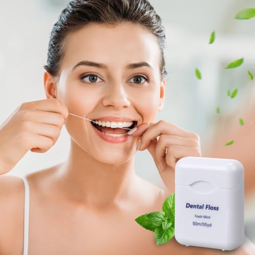 Mimorou White Dental Floss Bulk Pack of 96 - 1.5 Foot Mint Flavored Floss for Oral Care